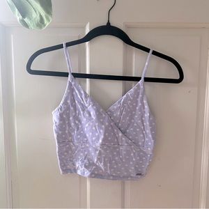Hollister crop top - purple with white flowers